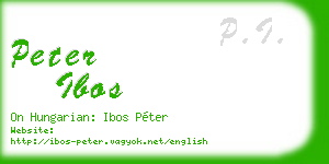 peter ibos business card